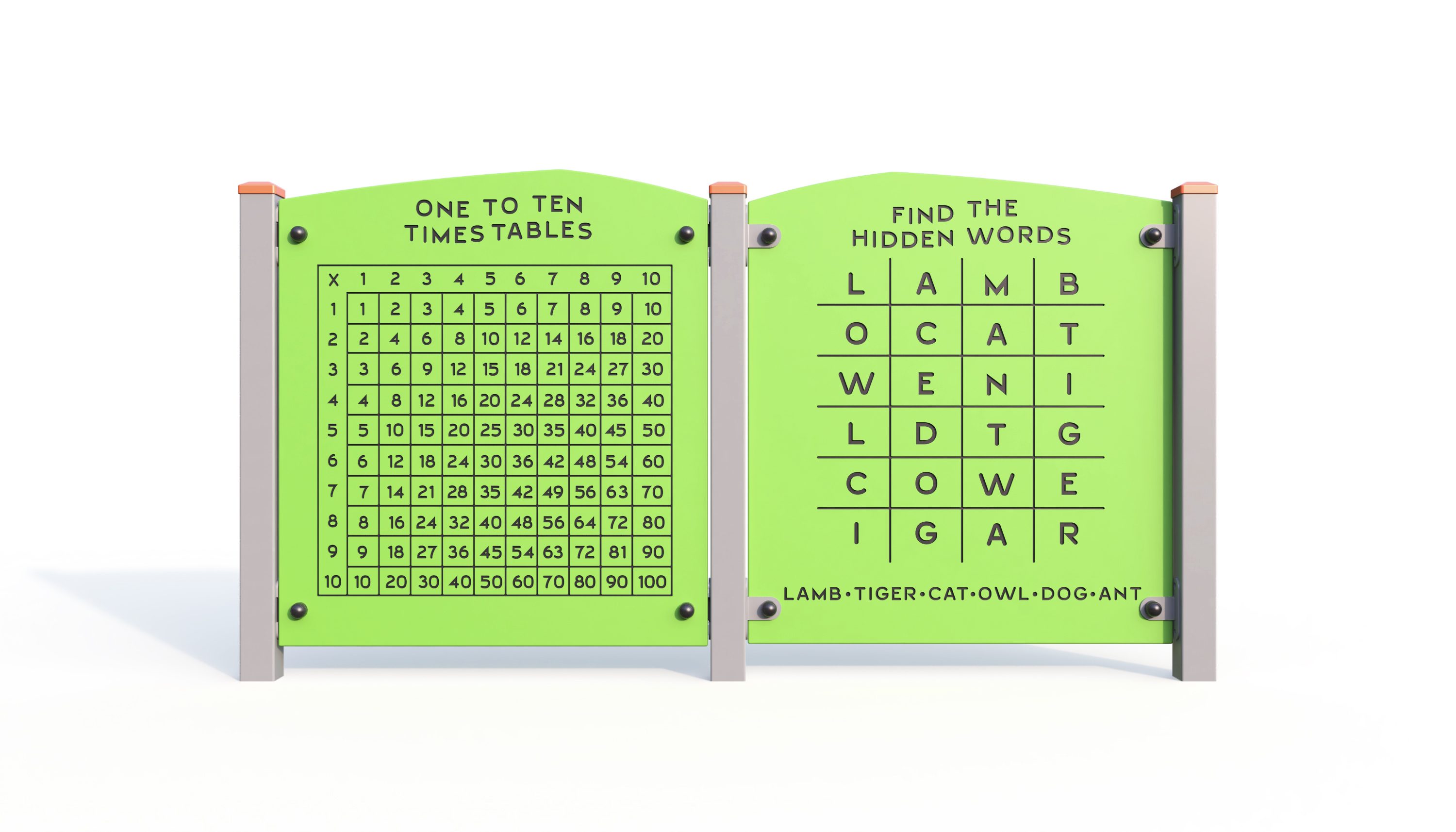 Double Sided Times Tables/Hidden Words Panel