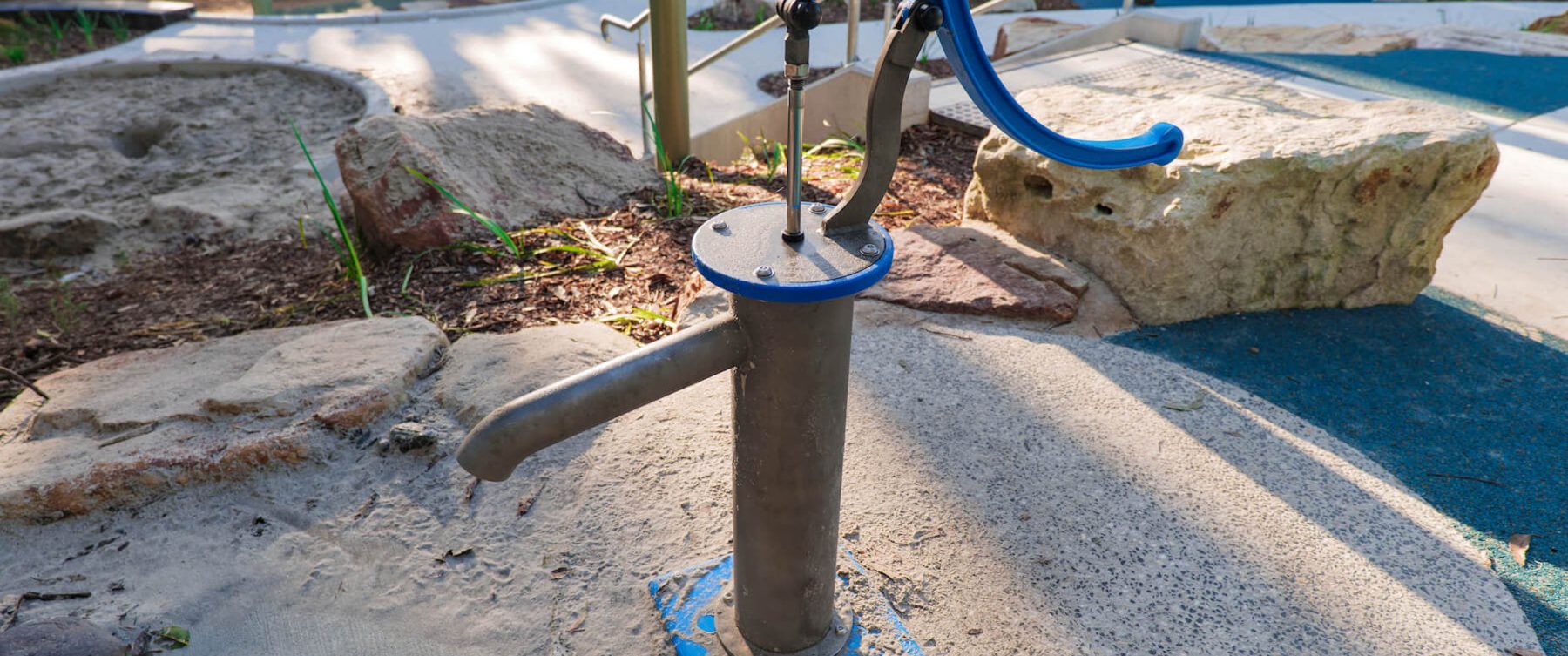 a blue water pump