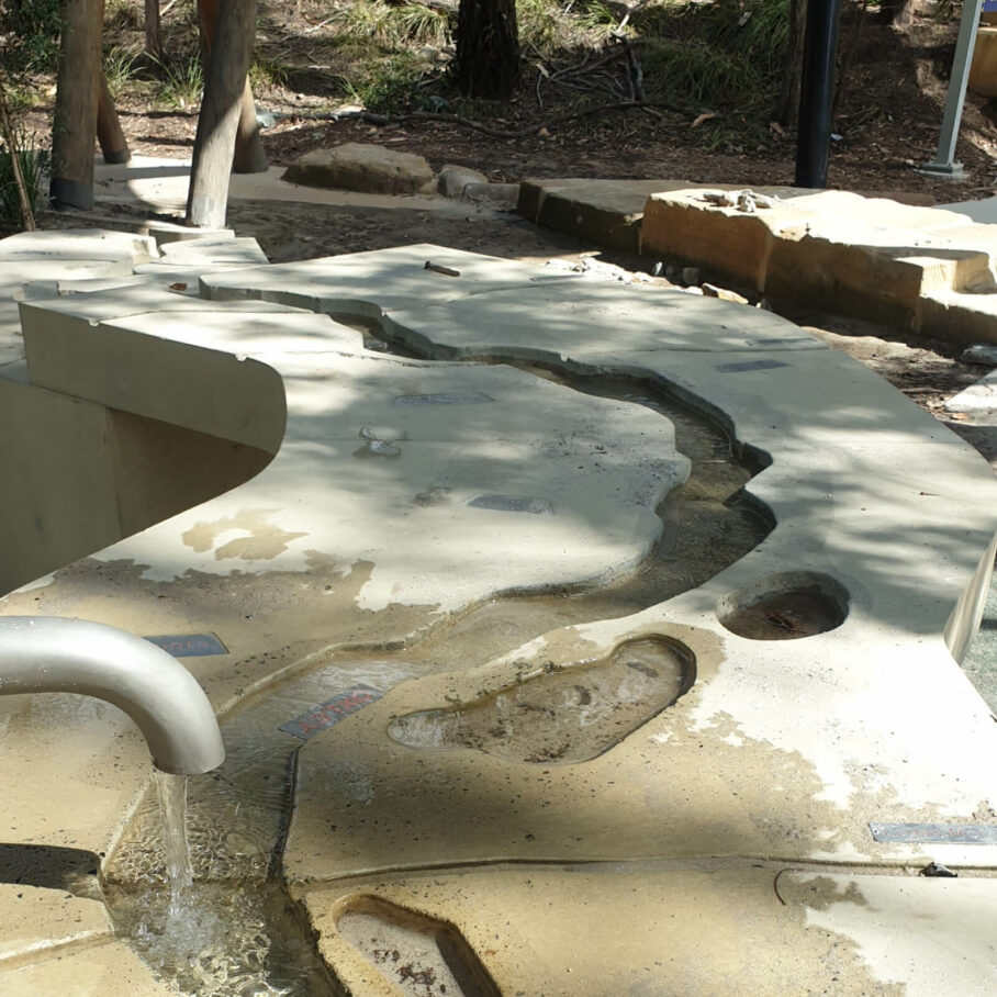 a water pump on a water table